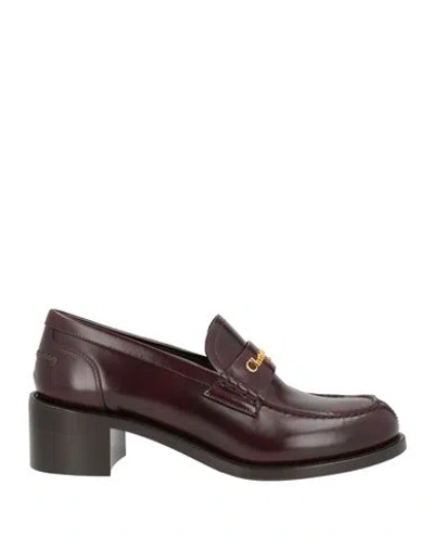 Dior Woman Loafers Burgundy Size 8.5 Calfskin In Multi