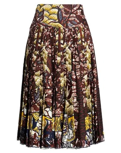 Dior Woman Midi Skirt Brown Size 6 Cotton