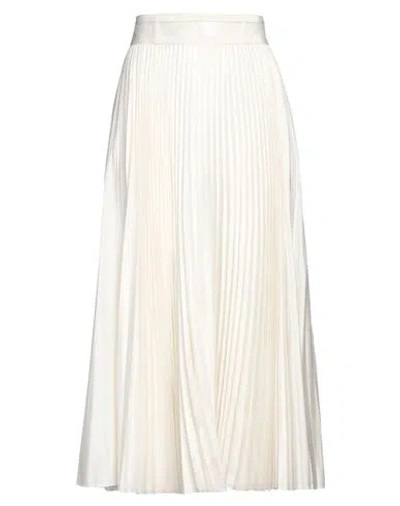 Dior Woman Midi Skirt Cream Size 6 Polyamide, Silk In White
