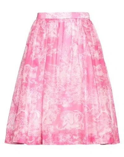Dior Woman Midi Skirt Fuchsia Size 8 Cotton In Pink
