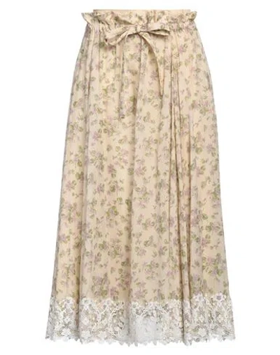 Dior Woman Midi Skirt Ivory Size 8 Cotton In White