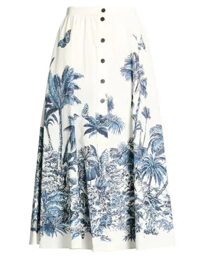Dior Woman Midi Skirt Off White Size 4 Cotton, Silk In Multi