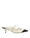 Dior Woman Mules & Clogs Ivory Size 8 Leather In Neutral