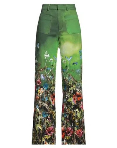 Dior Woman Pants Green Size 4 Cotton, Elastane