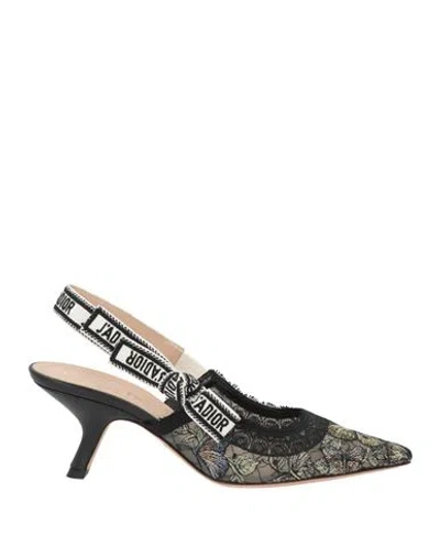 Dior Woman Pumps Black Size 8.5 Textile Fibers