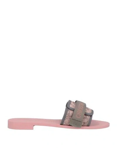 Dior Woman Sandals Antique Rose Size 7 Textile Fibers In Pink