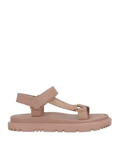 Dior Woman Sandals Antique Rose Size 7.5 Lambskin In Pink