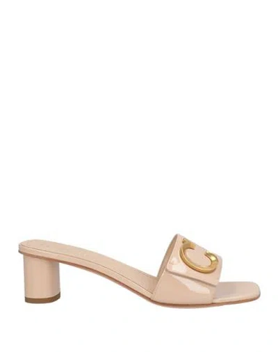 Dior Woman Sandals Beige Size 8.5 Calfskin In Neutral