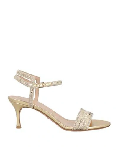 Dior Woman Sandals Beige Size 8.5 Textile Fibers In Gold