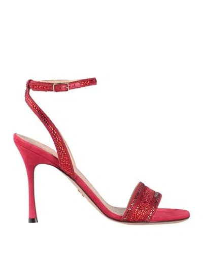 Dior Woman Sandals Red Size 6 Textile Fibers