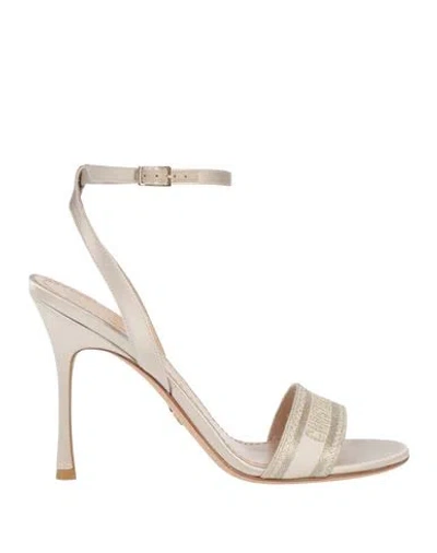 Dior Woman Sandals Sand Size 8.5 Textile Fibers In Neutral