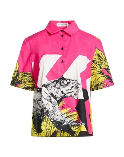 Dior Woman Shirt Fuchsia Size 8 Cotton In Pink