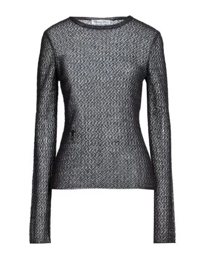 Dior Woman Sweater Charcoal Size 8 Alpaca Wool, Mohair Wool, Polyamide, Polyester, Silk In Green