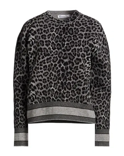 Dior Woman Sweater Grey Size 4 Cashmere, Nylon, Polyurethane
