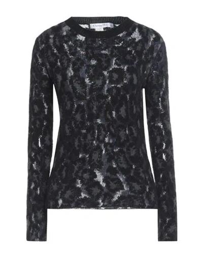 Dior Woman Sweater Midnight Blue Size 12 Cashmere, Mohair Wool, Polyamide, Alpaca Wool, Wool In Black