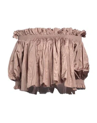 Dior Woman Top Light Brown Size 8 Silk In Beige
