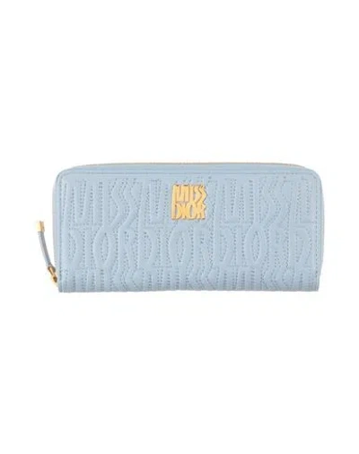 Dior Woman Wallet Sky Blue Size - Leather