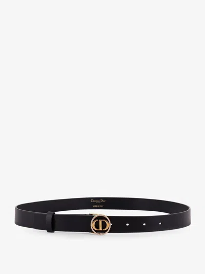 Dior Women 30 Montaigne Leather Belt In Black