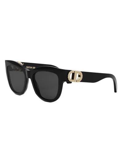 Dior Women's 30montaigne B4i 54mm Butterfly Sunglasses In Black Dark Grey