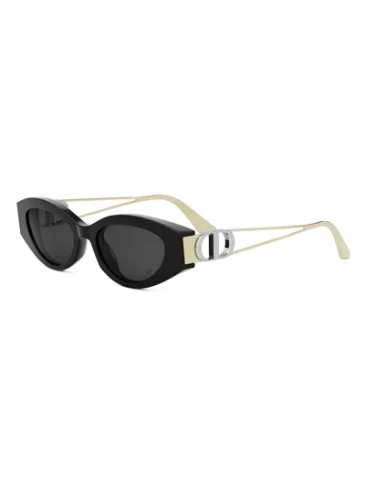 Dior 30montaigne B6i Sunglasses In Shiny Black Smoke
