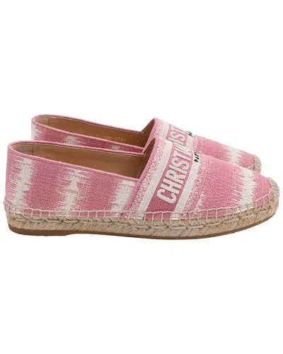 Dior Women's Canvas  Granville Espadrille Flat (authentic Pre-loved) In Pink