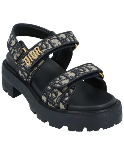 Pre-owned Dior Women's Canvas Act Platform Sandal (authentic Pre-loved)