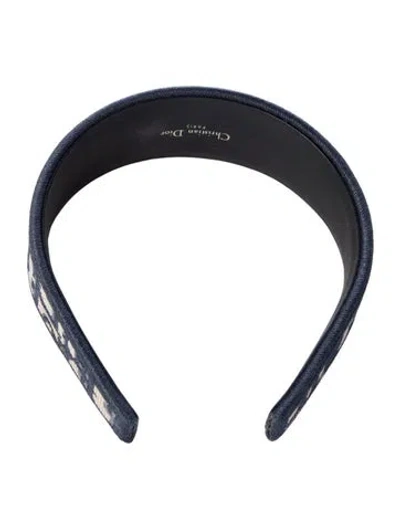 Pre-owned Dior Women's Canvas Headband In Blue