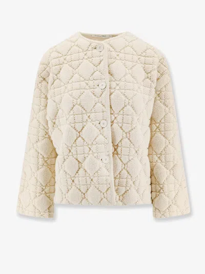 Dior Women Cardigan Cannage Alps In Lana E Cashmere In White