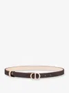 Dior Signature Belt Reversible Design Adjustable Length In Black
