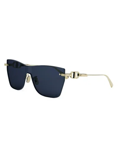 Dior Cd Chain M3u Butterfly Sunglasses, 143mm In Gold/blue