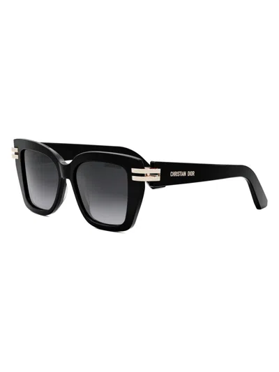 Dior Women's C S1i 52mm Square Sunglasses In Black Gradient Smoke