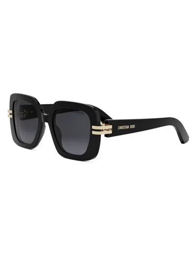 Dior Square Sunglasses, 52mm In Black/purple Gradient