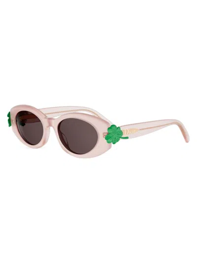Dior Women's Clover B1l 52mm Oval Sunglasses In Pink