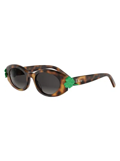 Dior Women's Clover B1l 52mm Oval Sunglasses In Brown