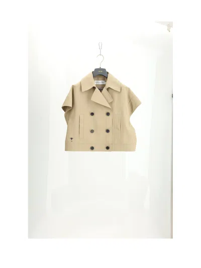 Dior Women Coat In Brown