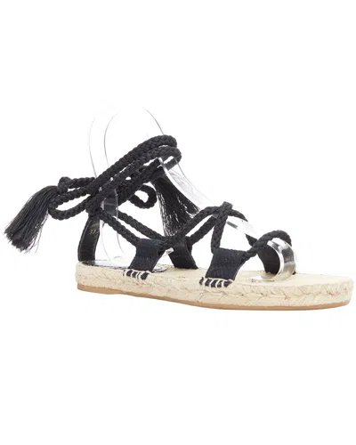 Pre-owned Dior Women's Cotton Express Embroidered Cotton Rope Tie Jute Sandal (authentic Pre-loved)