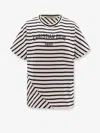 Dior D-stripe Cotton Jersey T-shirt In White
