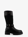 Dior Women D-town Leather And Technical Fabric With Cannage Motif Boots In Black