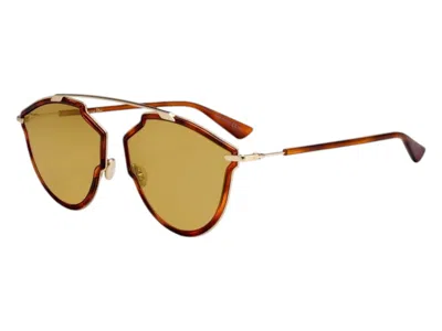 Pre-owned Dior Women's  Aviator Sunglasses In Gold/havana (sorealrise 06j70)