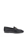 Dior Round Toe Leather Loafers With Flat Sole In Black