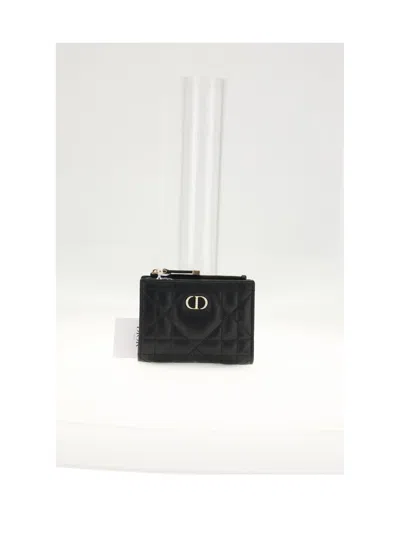 Dior Women  Caro Medium Wallet Lambsk In Black