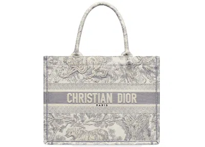 Pre-owned Dior Women's  Iviera Book Tote Small In Gray