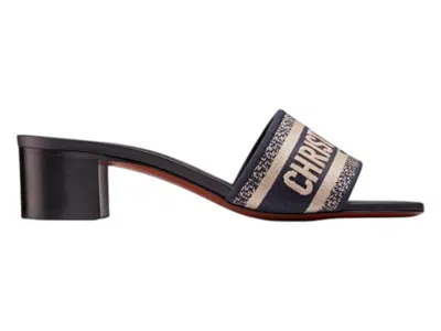 Pre-owned Dior Women's  Dway Slide Slippers Sneakers In Blue/black In Multi