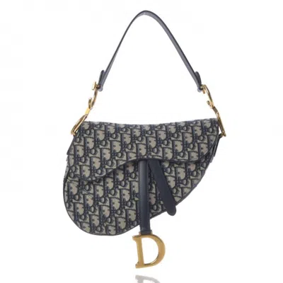 Pre-owned Dior Women's  Oblique Saddle Bag In Blue