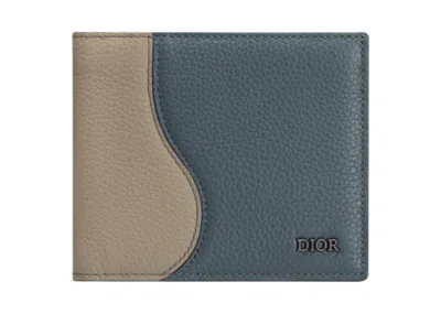 Pre-owned Dior Women's  Portefeuille Leather Wallet In Gris/marron