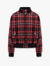 Dior Christian  Checked Bomber Jacket In Red