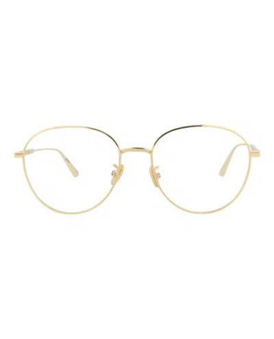 Pre-owned Dior Women's  Roundframe Metal Optical Frames In Gold Gold Transparent (cd50018u/53/030)