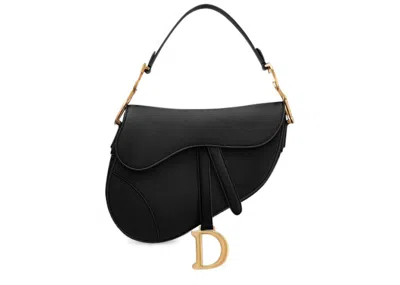 Pre-owned Dior Women's  Saddle Bag Calfskin In Black