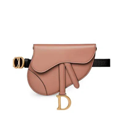 Pre-owned Dior Women's  Saddle Belt Bag Calfskin In Blush In Pink