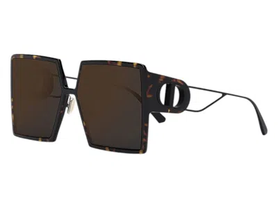 Pre-owned Dior Women's  Square Sunglasses In Havana (30montaignesu 20a5)